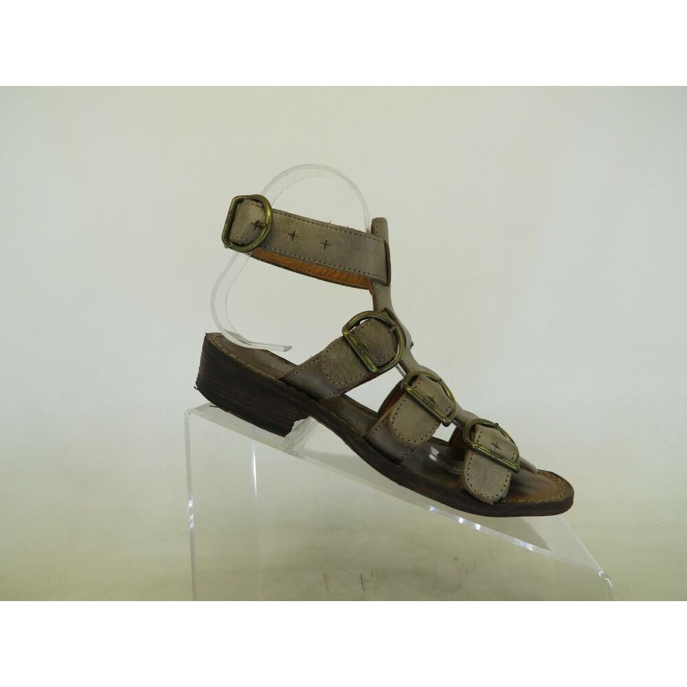 Fiorentini + Baker Brown Leather Buckle Comfort Sandals Womens Size 36.5 EUR